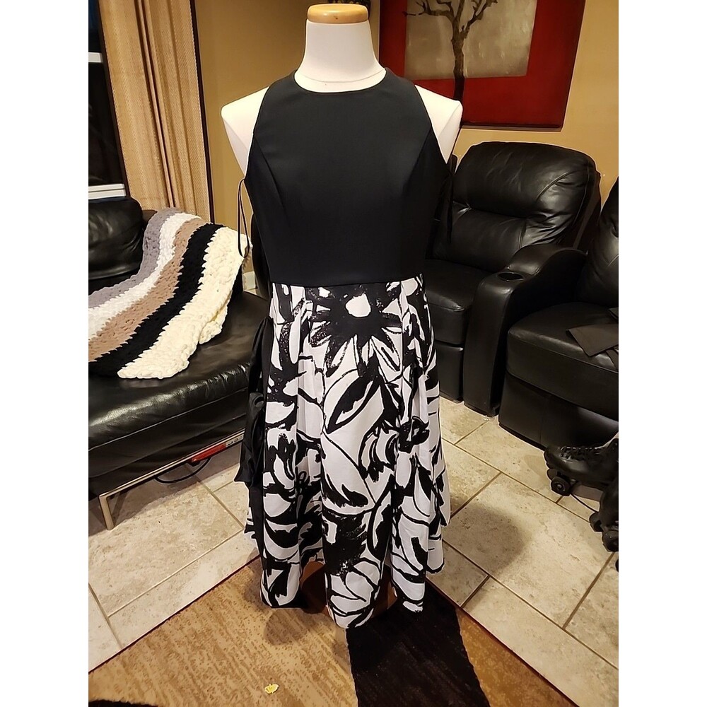 White House Black Market Flower-PRINT MIDI DRESS Sz. 10 New Retails $200.00